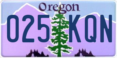 OR license plate 025KQN