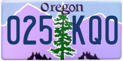 OR license plate 025KQO