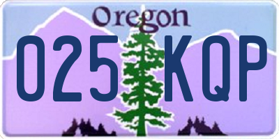 OR license plate 025KQP