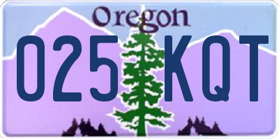 OR license plate 025KQT