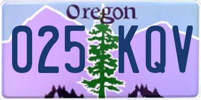 OR license plate 025KQV