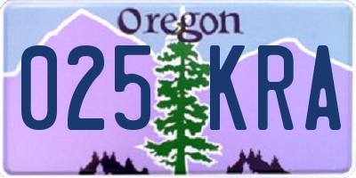 OR license plate 025KRA