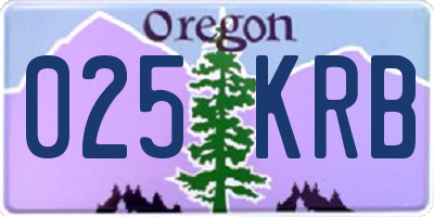OR license plate 025KRB