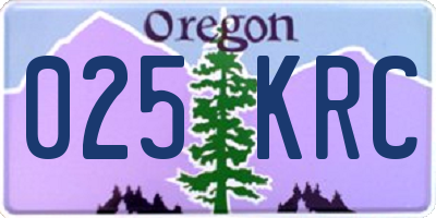 OR license plate 025KRC