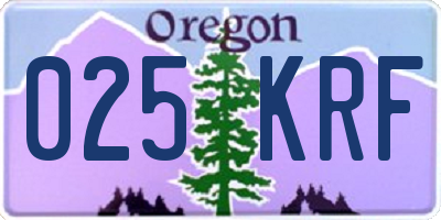 OR license plate 025KRF