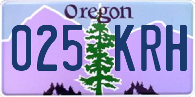 OR license plate 025KRH