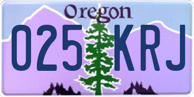 OR license plate 025KRJ