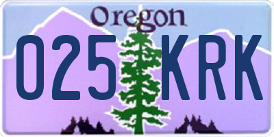 OR license plate 025KRK
