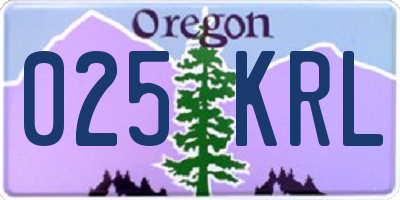 OR license plate 025KRL
