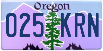 OR license plate 025KRN