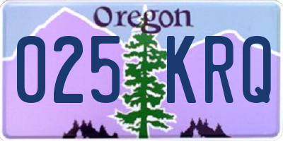 OR license plate 025KRQ