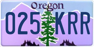 OR license plate 025KRR