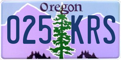 OR license plate 025KRS