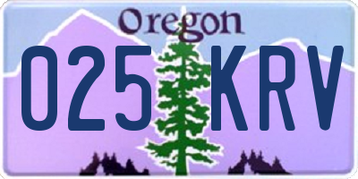 OR license plate 025KRV