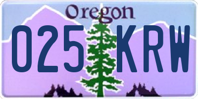 OR license plate 025KRW
