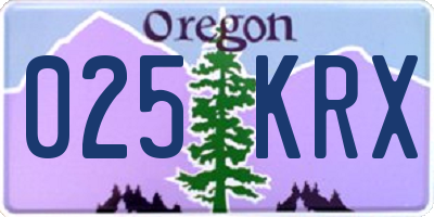 OR license plate 025KRX