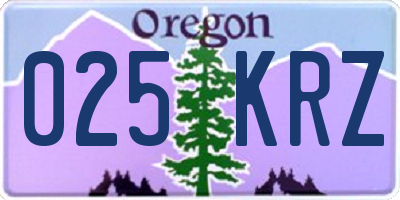 OR license plate 025KRZ
