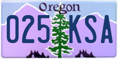 OR license plate 025KSA