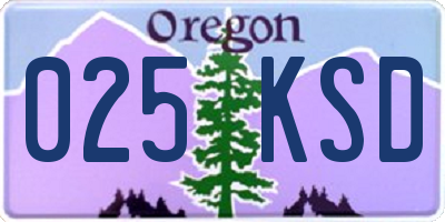 OR license plate 025KSD