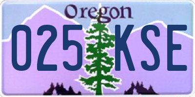 OR license plate 025KSE
