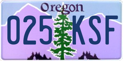 OR license plate 025KSF