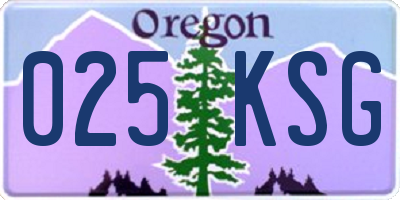 OR license plate 025KSG