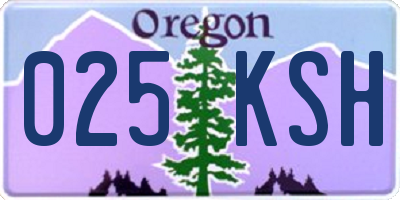 OR license plate 025KSH