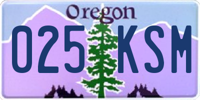 OR license plate 025KSM