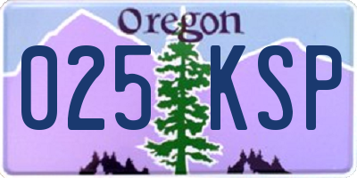 OR license plate 025KSP