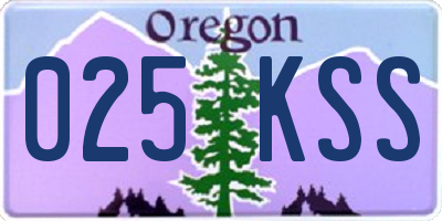 OR license plate 025KSS