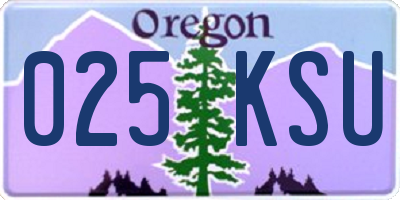 OR license plate 025KSU
