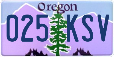 OR license plate 025KSV