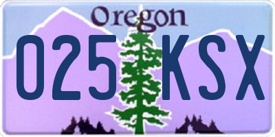 OR license plate 025KSX