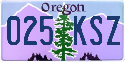 OR license plate 025KSZ