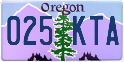 OR license plate 025KTA