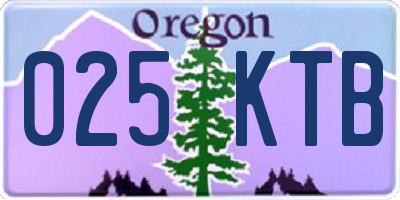 OR license plate 025KTB