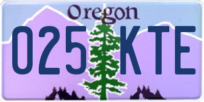 OR license plate 025KTE