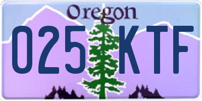 OR license plate 025KTF