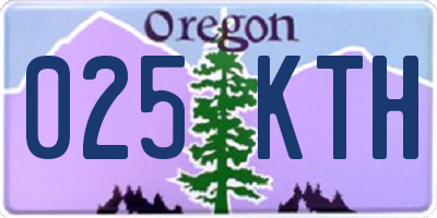 OR license plate 025KTH