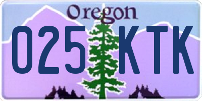 OR license plate 025KTK