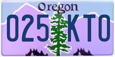 OR license plate 025KTO