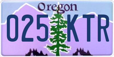 OR license plate 025KTR