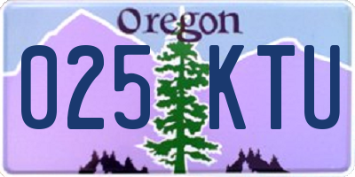 OR license plate 025KTU