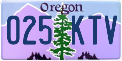 OR license plate 025KTV