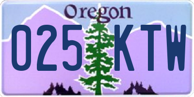 OR license plate 025KTW