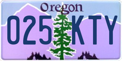 OR license plate 025KTY