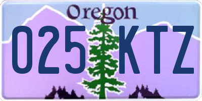OR license plate 025KTZ
