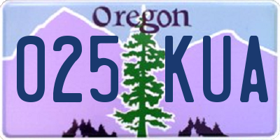OR license plate 025KUA