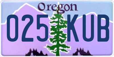 OR license plate 025KUB