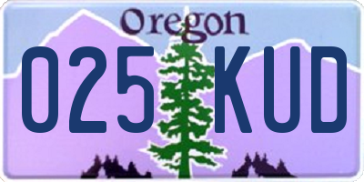 OR license plate 025KUD